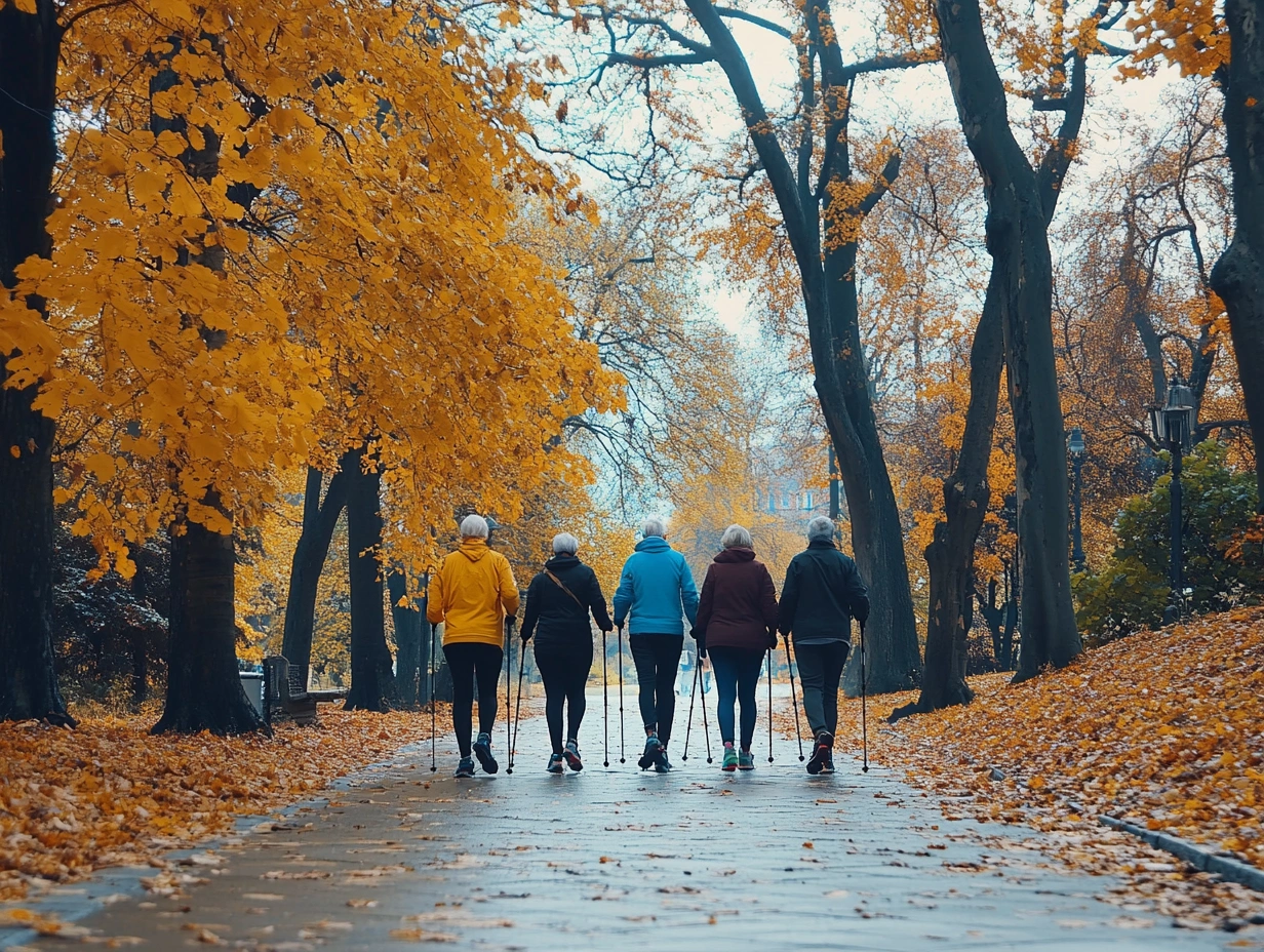 Група старших людей на прогулянці у парку